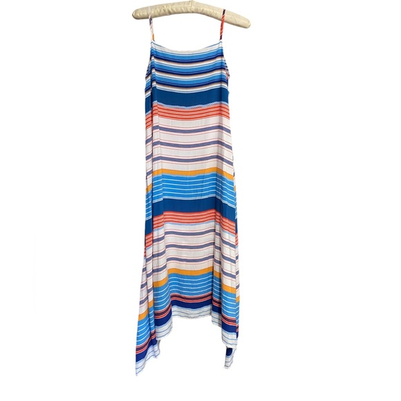 Anthropologie Antibes Blanc Striped Midi Dress Womemn S Beachy‎ Coastal Cover-Up - Picture 2 of 9